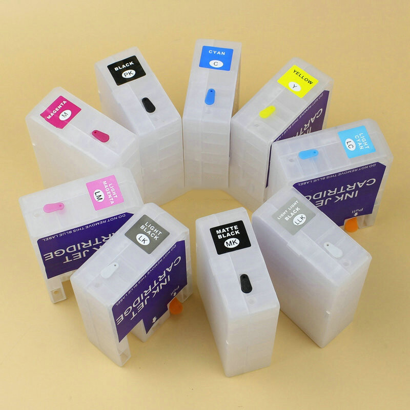 9pcs 80ml Refillable Ink Cartridges for Epson 3800 3800C 3880 3890 with Chip