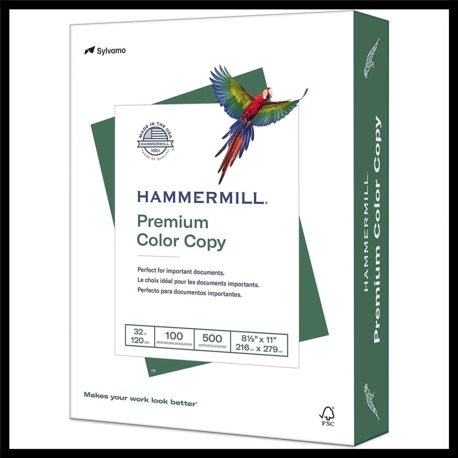 Professional Grade 8.5x11  Color Copy Paper, 32 lb, 500 Sheets, Acid-Free
