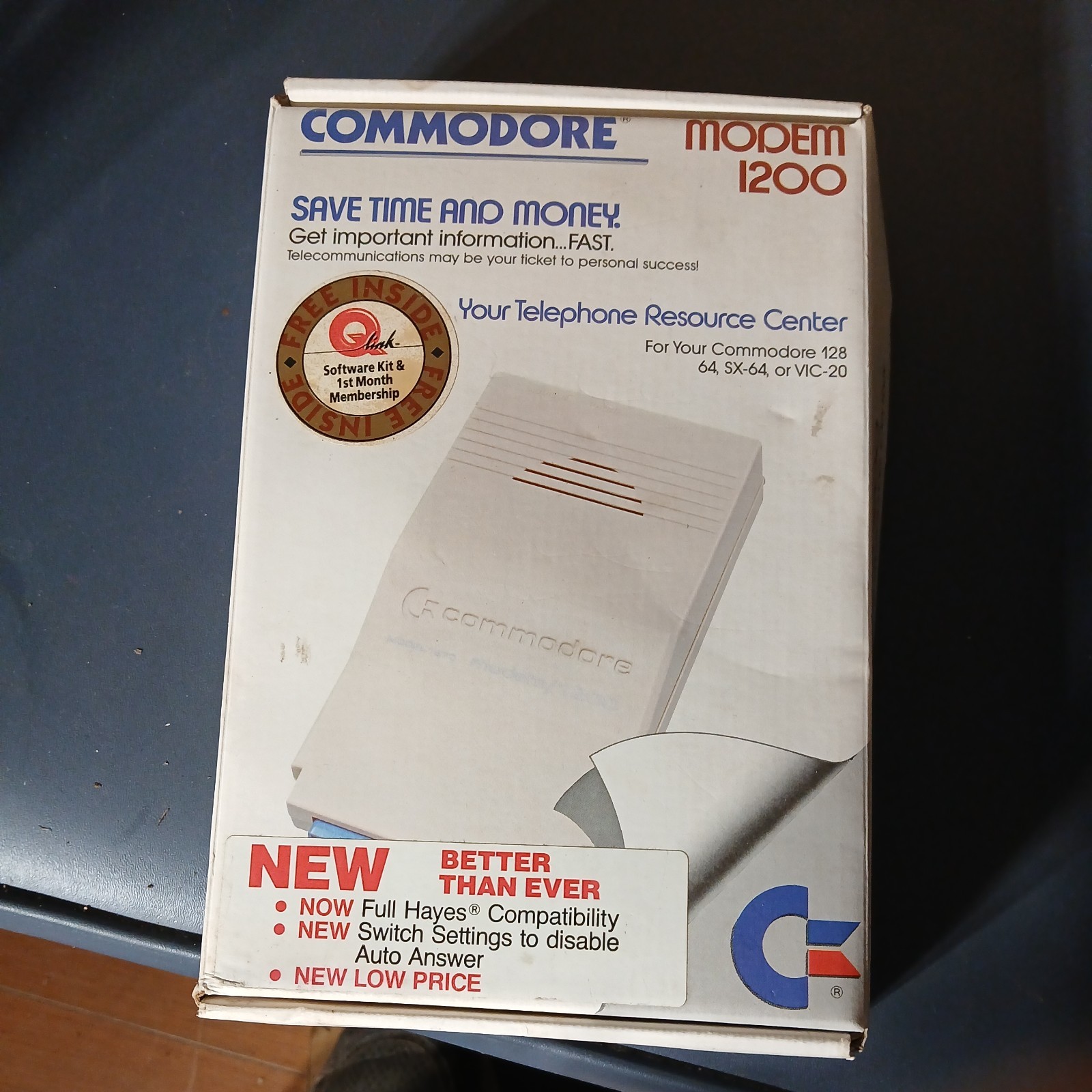 Commodore Modem 1200 Baud for Commodore 64, 128, SX-64 or VIC-20 SEALED