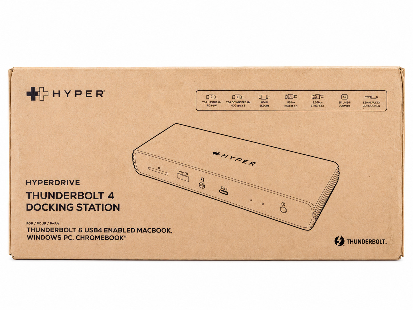HYPER HyperDrive Thunderbolt 4 Docking Station HDTB4D-US 96W With Box