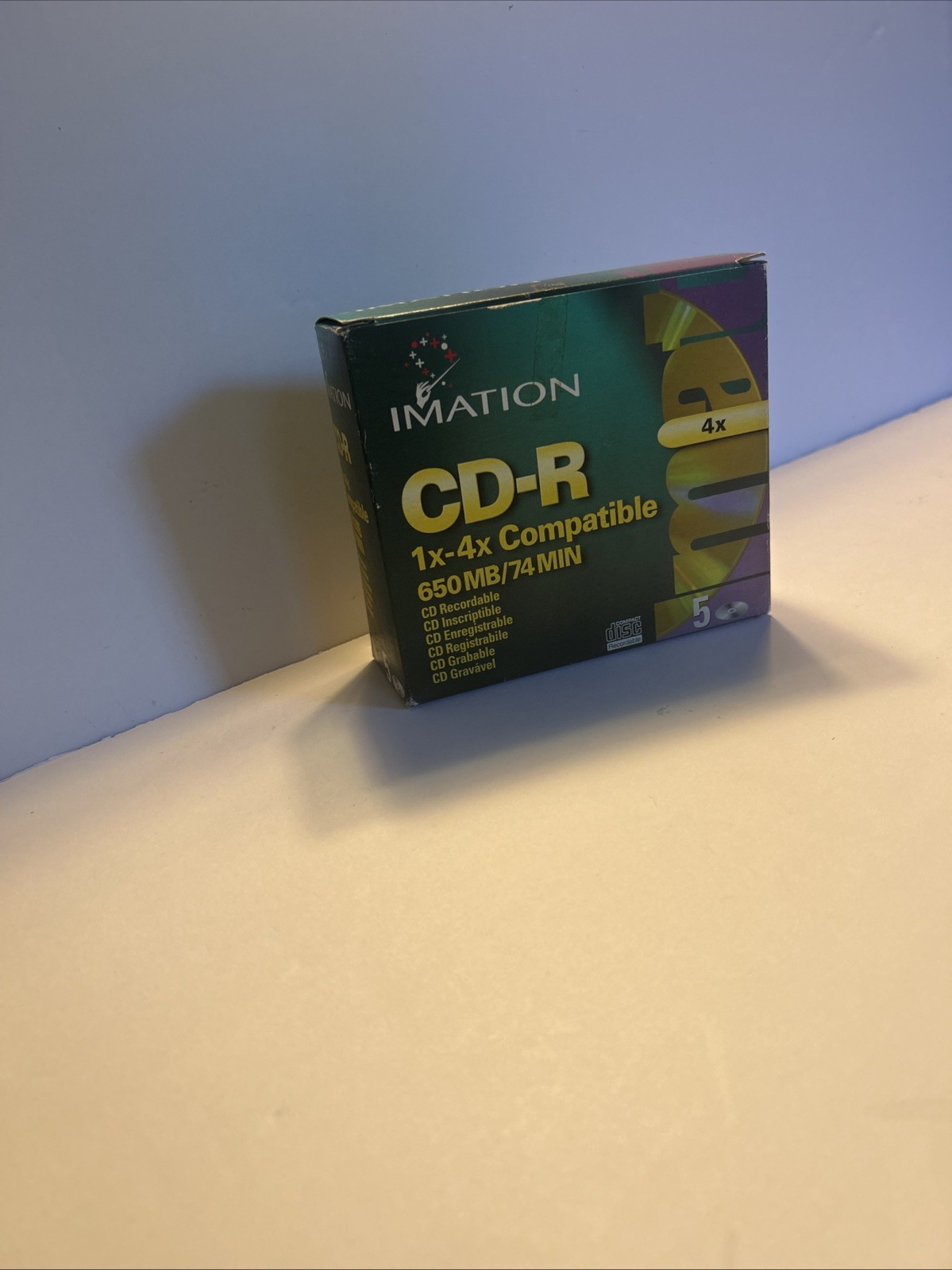 Imation CD-R blank recordable disc with capacity of 650MB New Old Stock 5pk