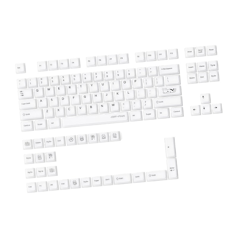 Quiet Operation Silicone Keycaps Jelly Theme Translucent 113-Key Original Height