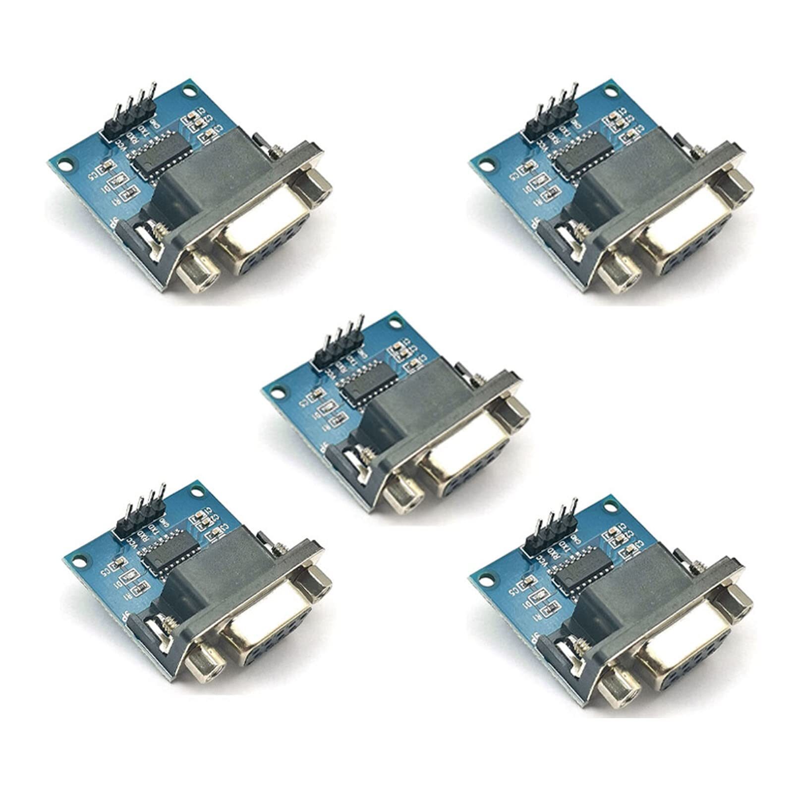 5 Pcs Serial Port Converter Module RS232 to TTL Female with MAX3232 Chip