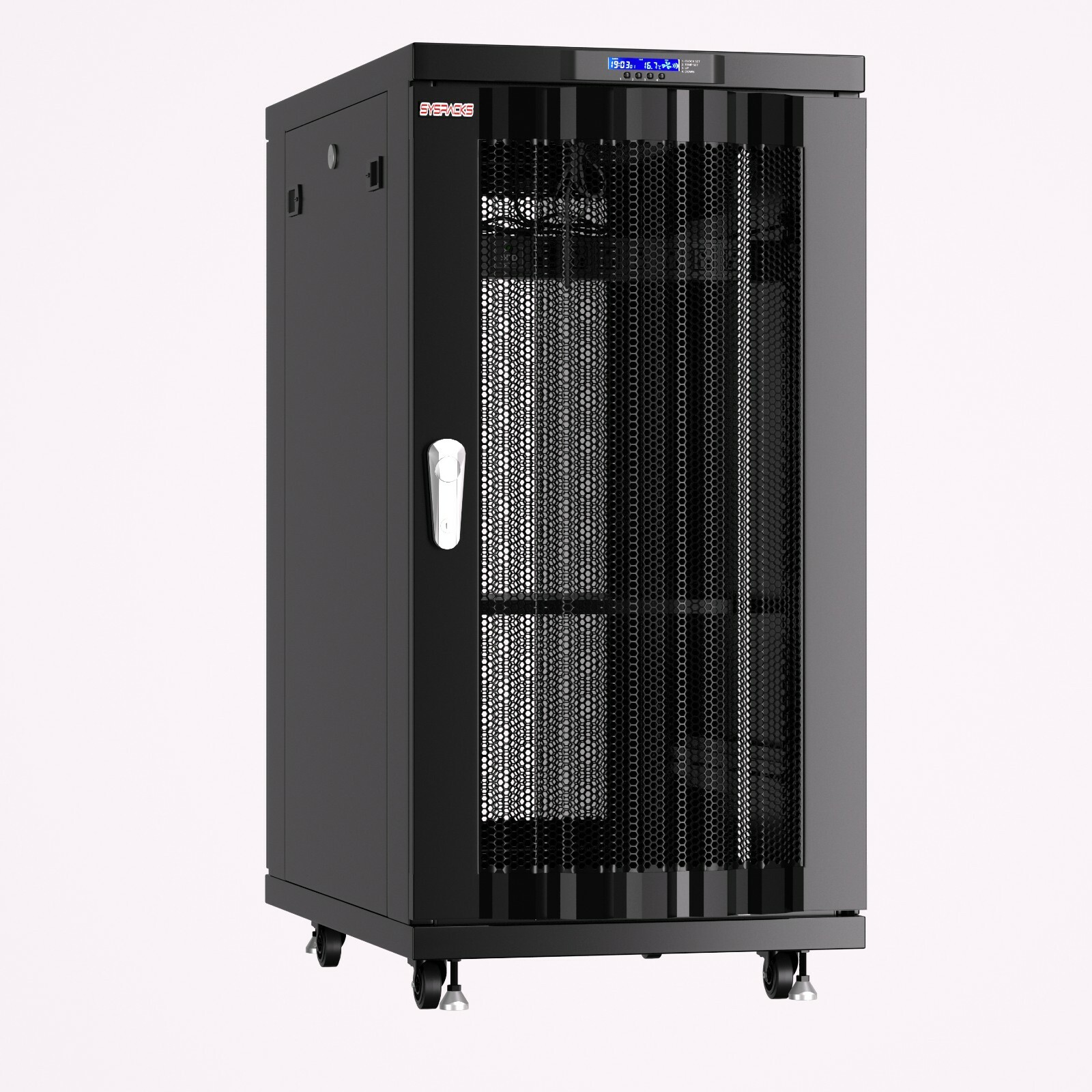 27U Server Rack Cabinet It Data Network Enclosure Perforated Mesh Doors 