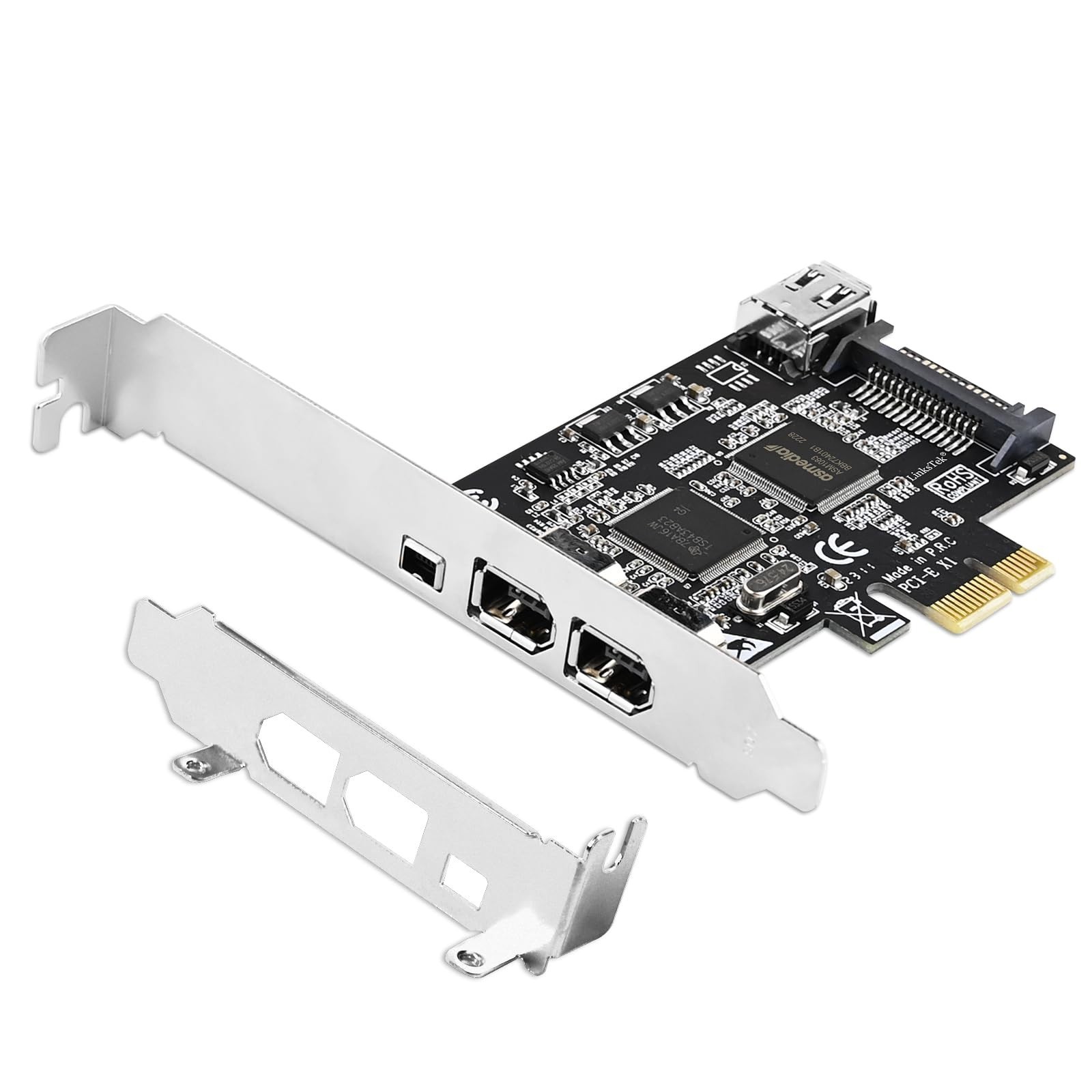 4-Port PCIe Firewire 400 Card, 1394A Interface, 3x6Pin & 1x4Pin, Low Profile, Ca