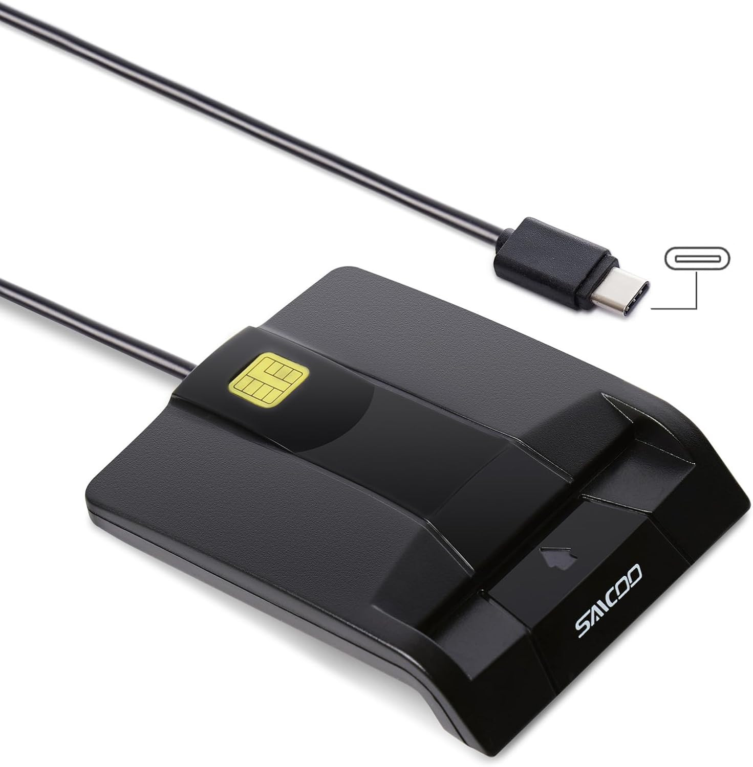 SAICOO Type C Smart Card Reader DOD Military USB-C Common Access CAC Card Reader