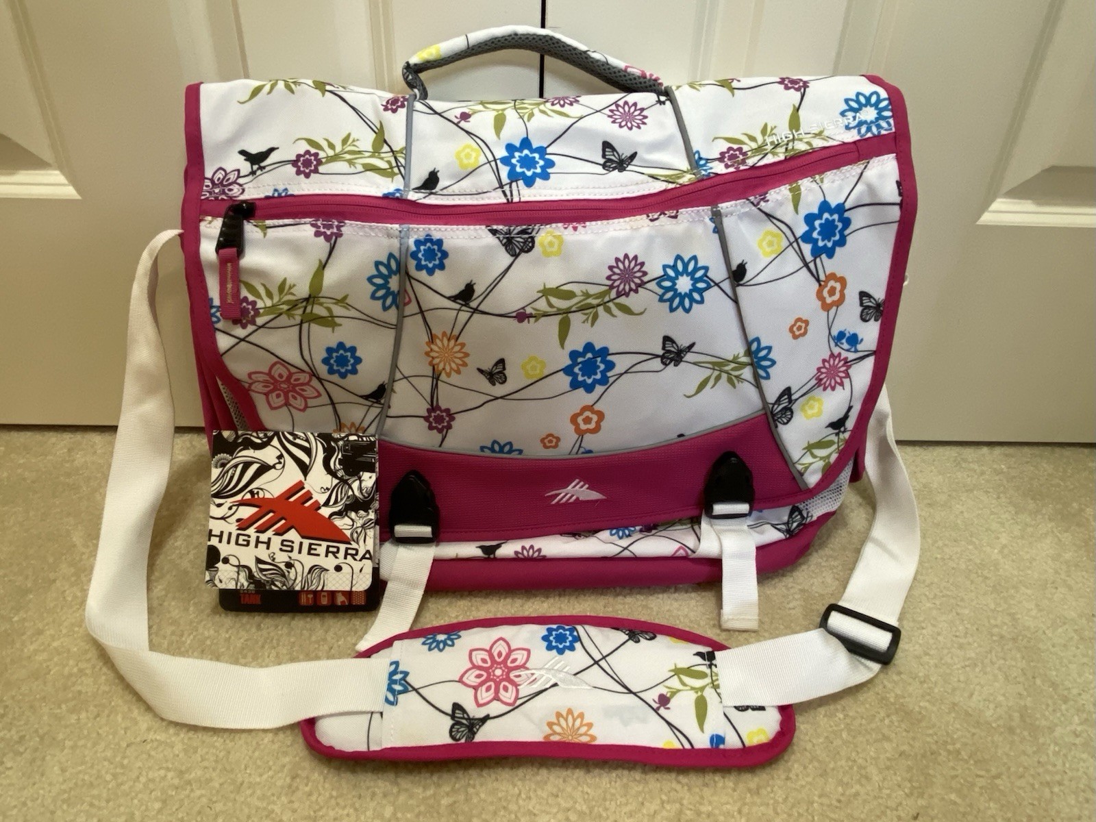 Beautiful High Sierra Tank 5438 Spring Butterfly Messenger/Laptop Bag
