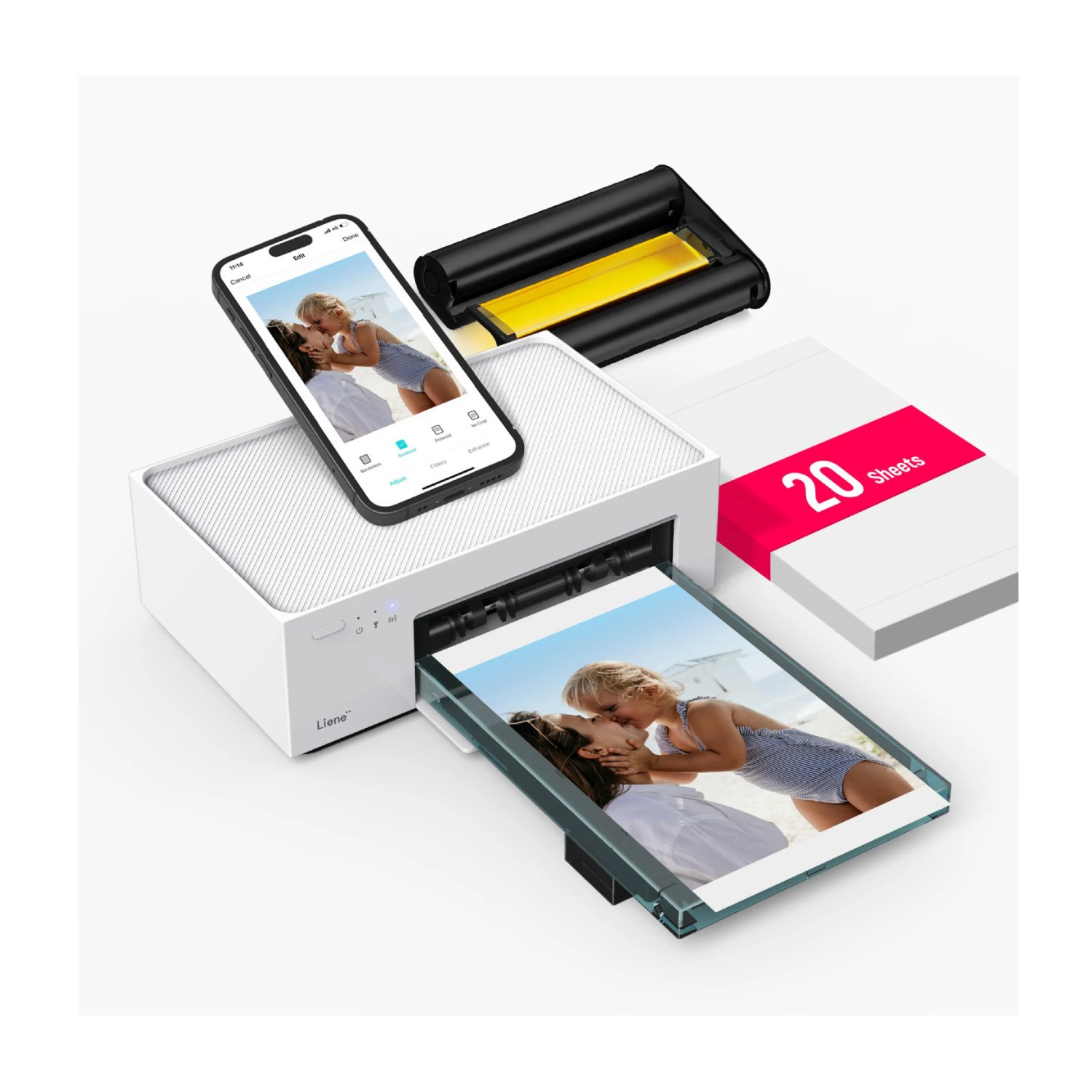 Liene M100 4x6In Full-Color Instant Photo Printer 20 Sheets & 1 Cartridge Bundle