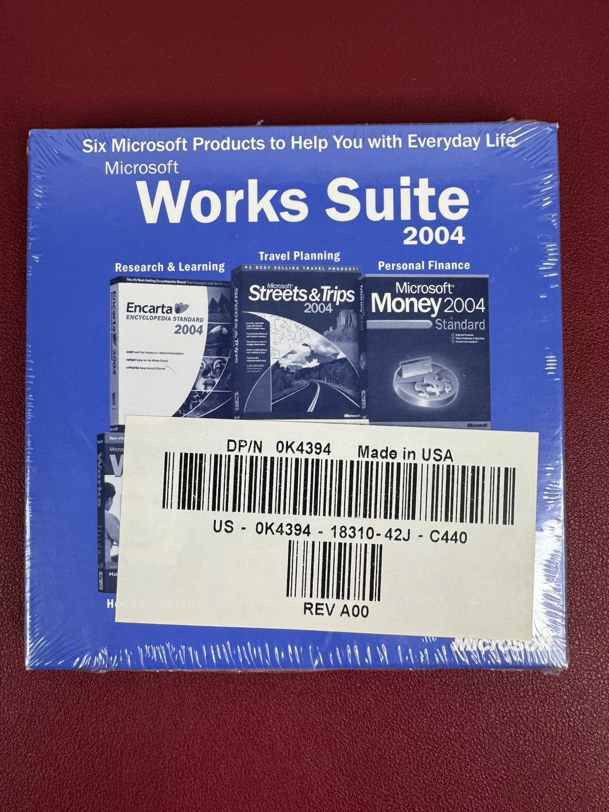 FACTORY SEALED Microsoft Works Suite 2004 PC Software Disc w/ Product Key