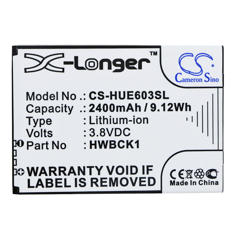 HW BCK1 Li-ion 3.8V 2400mAh Battery Type HWBCK1 for Huawei 601HW, 603HW