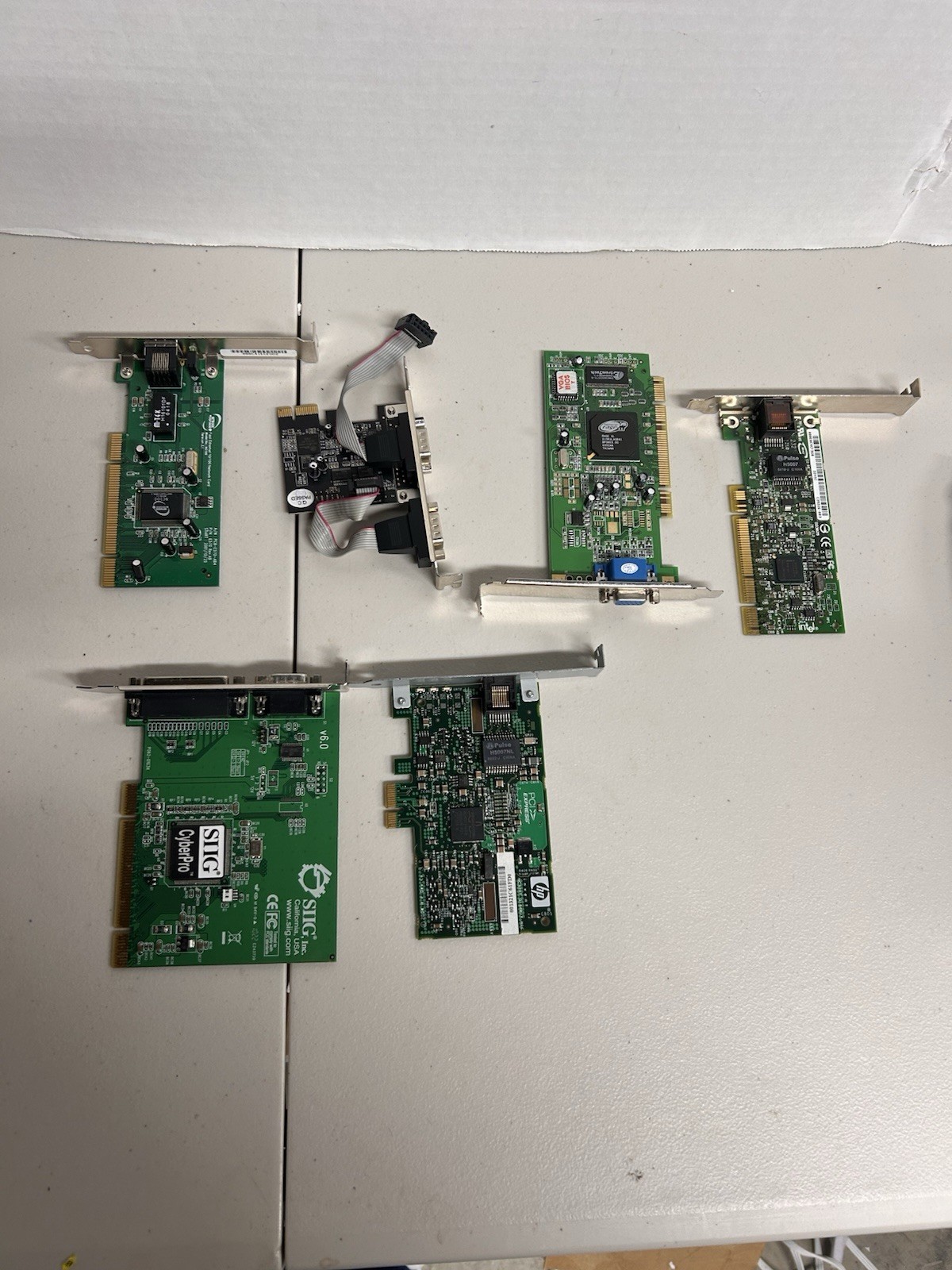 Lot Of Vintage PCI Expansion Cards-Ethernet NICS-Serial/Parallel, VGA – Untested