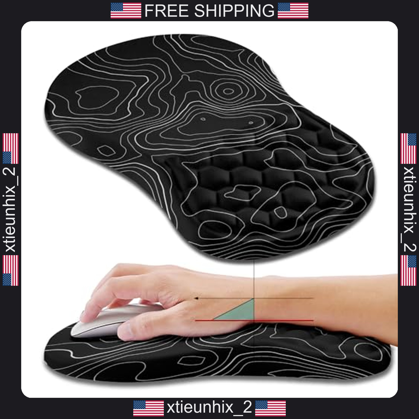 Ergonomic Mouse Pad Wrist Support with Memory Foam, 11.8x7.9 inch, Carpal