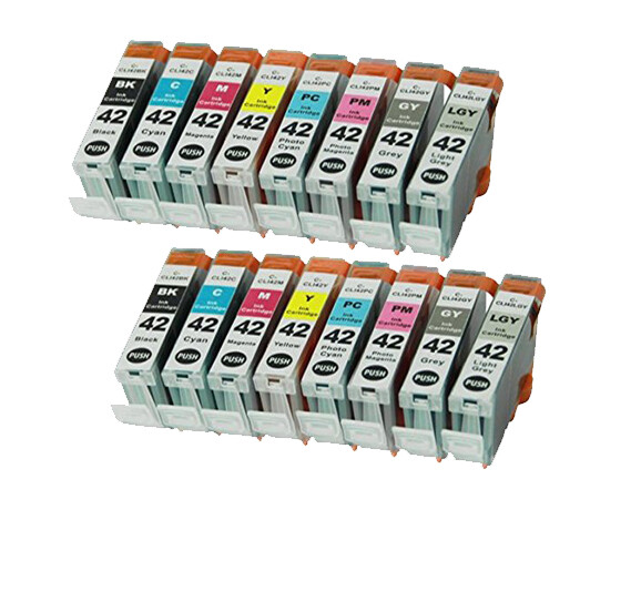 16PK CLI-42 CLI 42 Ink Cartridges Set for use with Canon Pixma Pro-100 Printer