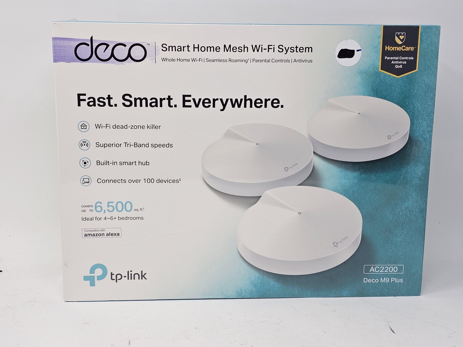 TP-Link Deco M9 Plus AC2200 Smart Home Mesh WiFi System 3 Pack Tri-Band Router