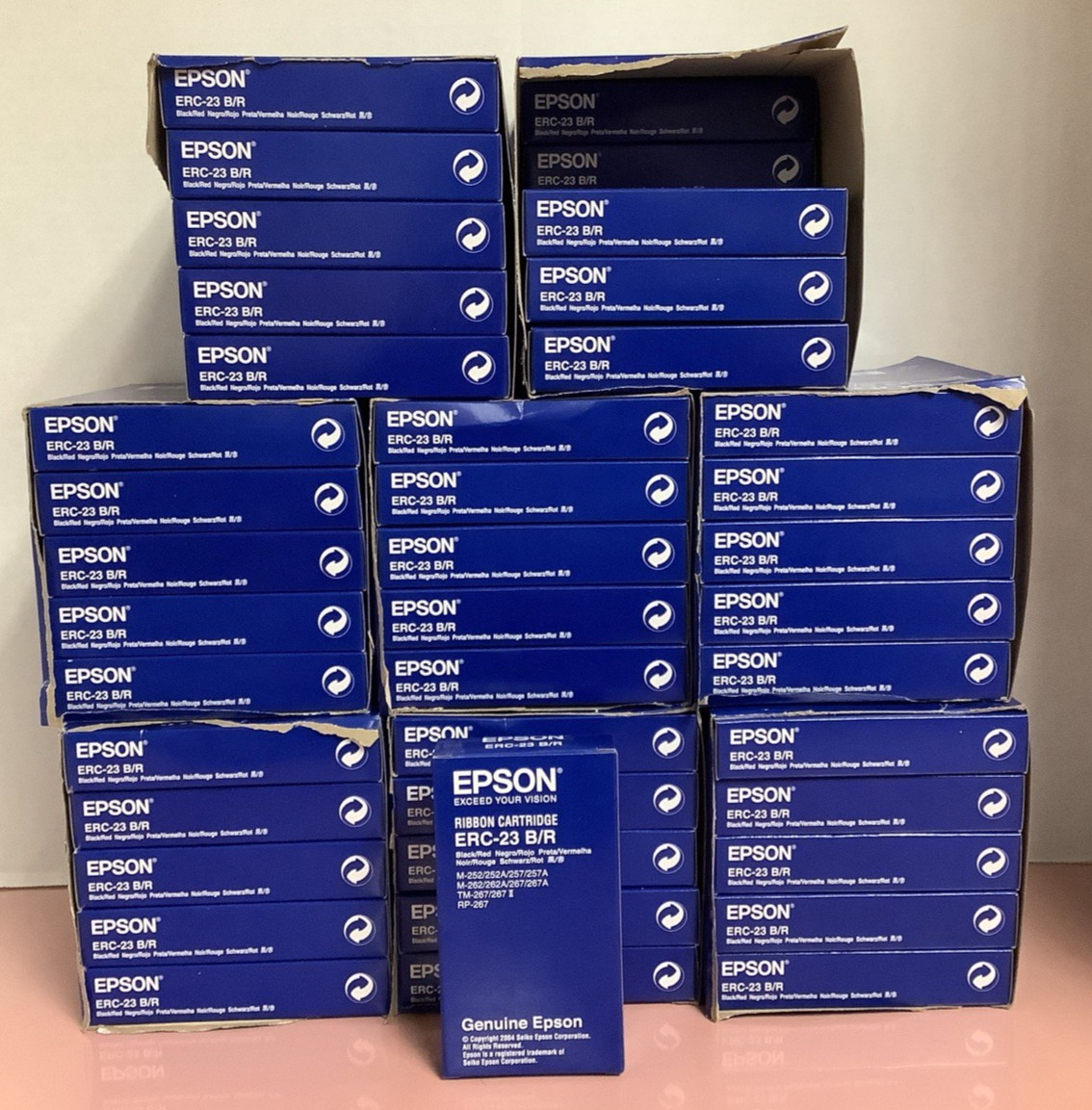 LOT OF 79 Genuine Epson ERC-23 B/R Black/Red Ribbon Cartridges