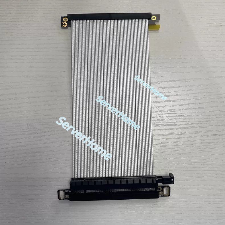 PCIe 4.0 x16 Dual Reverse GPU Riser Silver 18.5cm for ITX K39 T40 S300 S400 New*