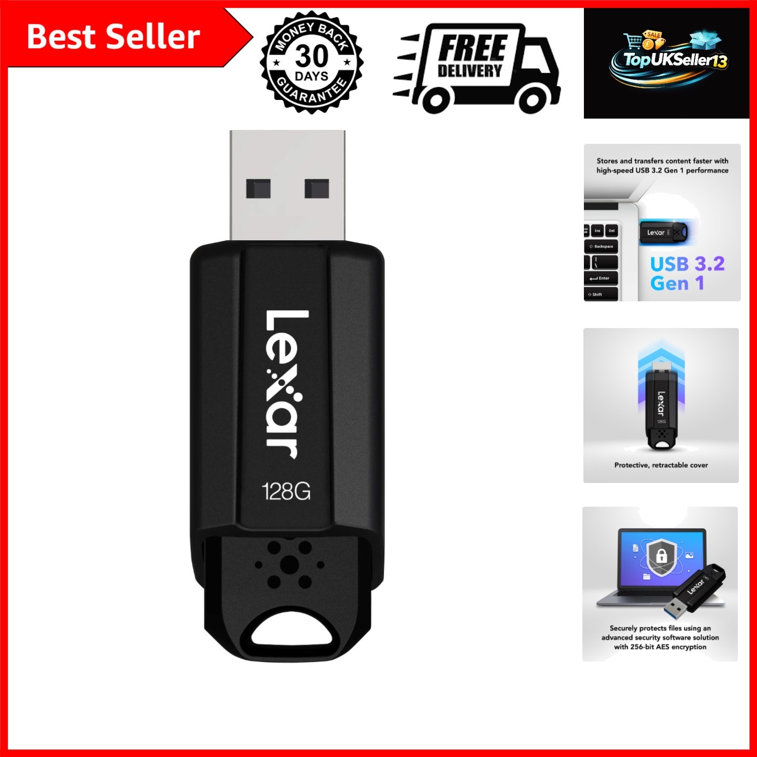 128GB JumpDrive S80 Flash Drive, 150MB/s Read, USB 3.2 Gen 1