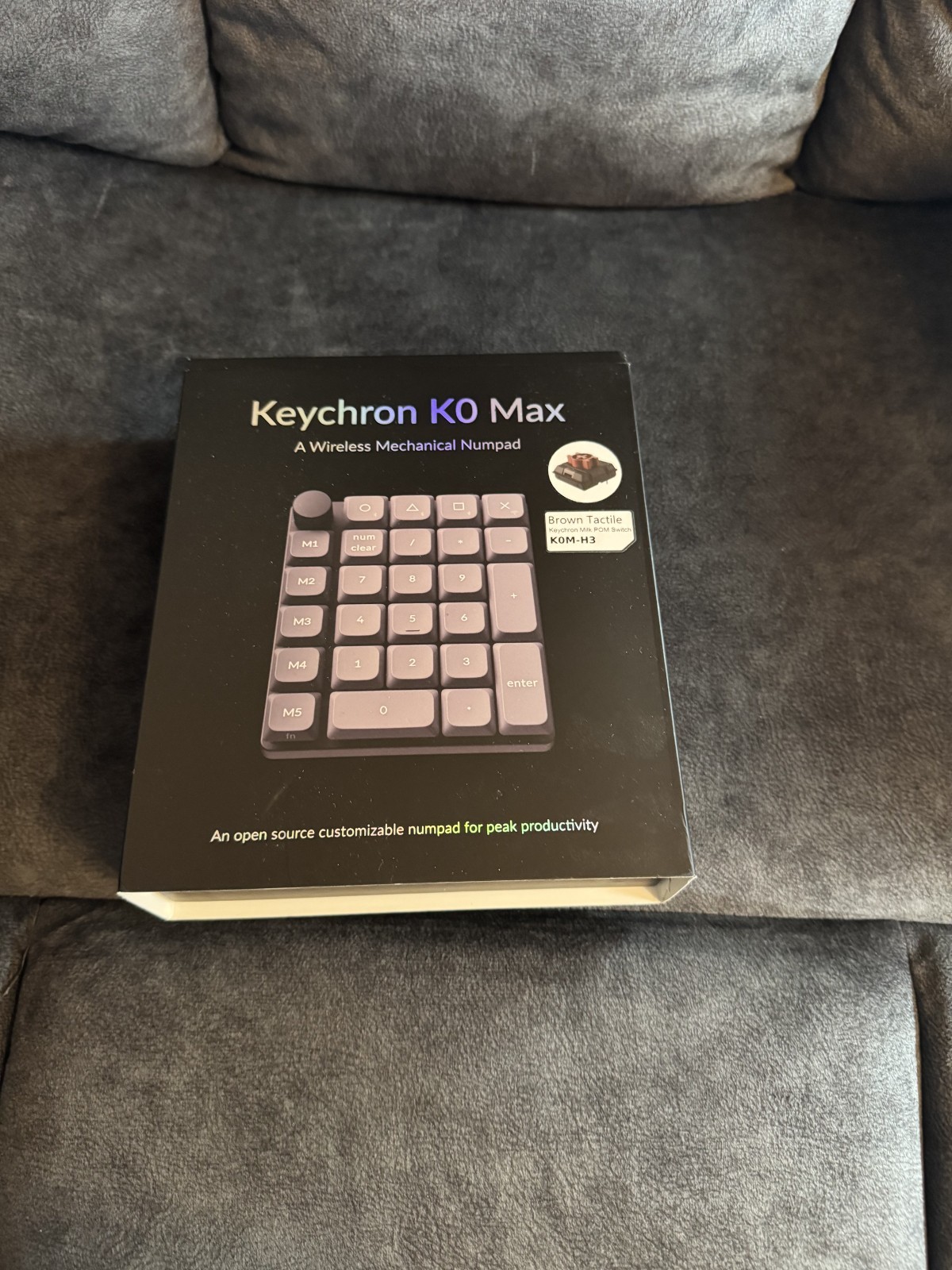 Keychron K0 Max Wireless Mechanical Number Pad GATERON BROWN w/SHINE THROUGH CAP