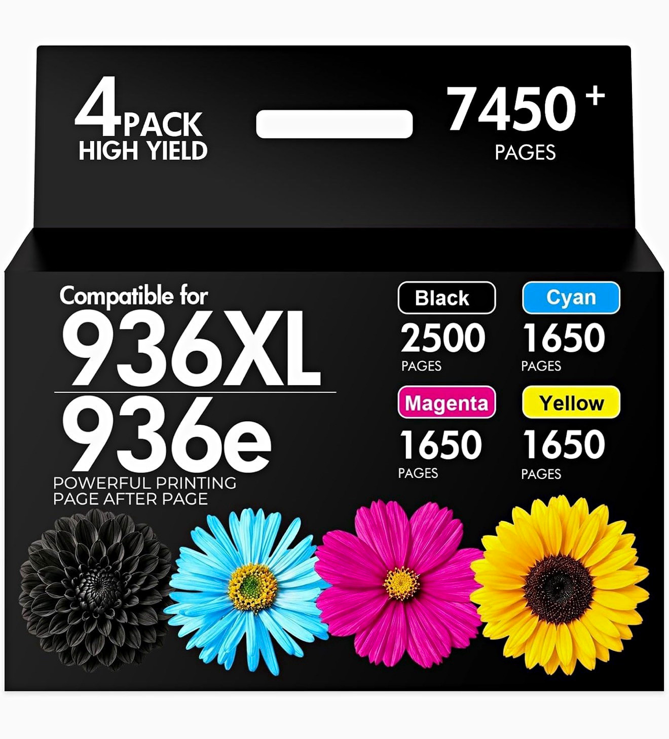 936XL/936e Compatible Ink for HP OfficeJet 9110 4-Pack BK C M Y High Yield