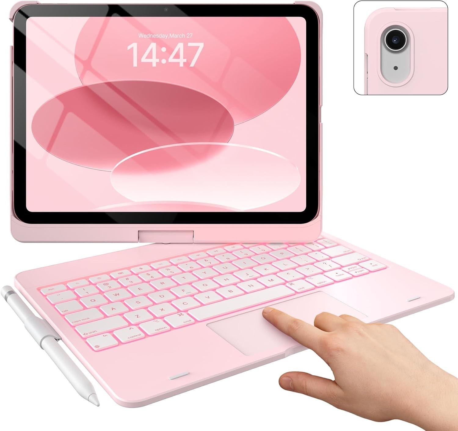 Typecase Touch 360° Rotating Keyboard Case w/ Trackpad, iPad A16 11th/10th Gen 