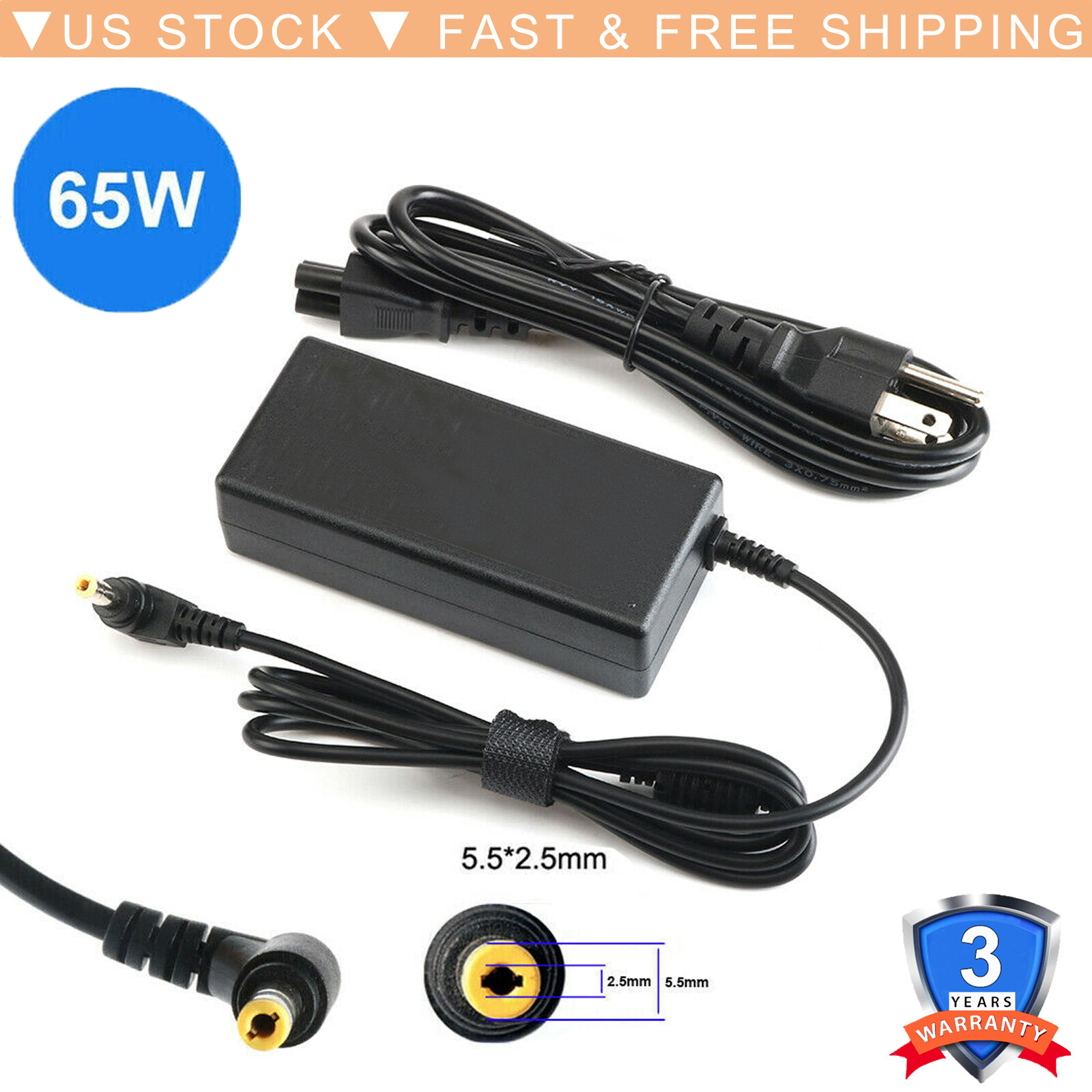 AC Adapter For Toshiba Satellite L775D-S7305 Laptop Charger Power Supply Cord
