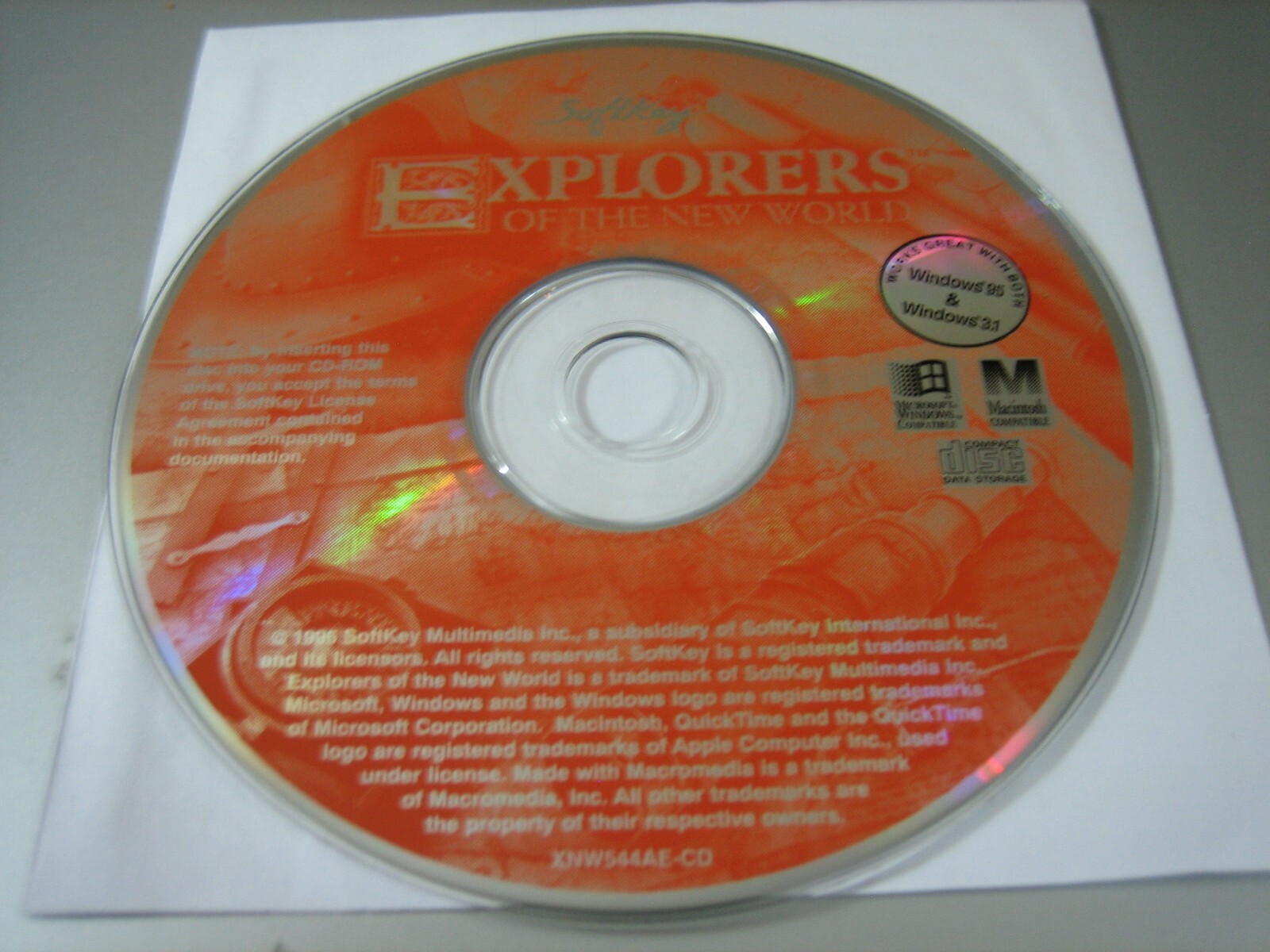 Soft Key Explorers of the New World (PC, 1995) - Disc Only