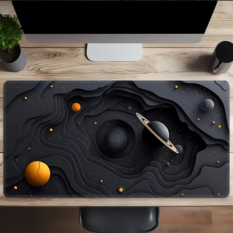 1pc Multi-size Optional Galaxy Space Planet Theme Large Game Mouse Pad - Durab