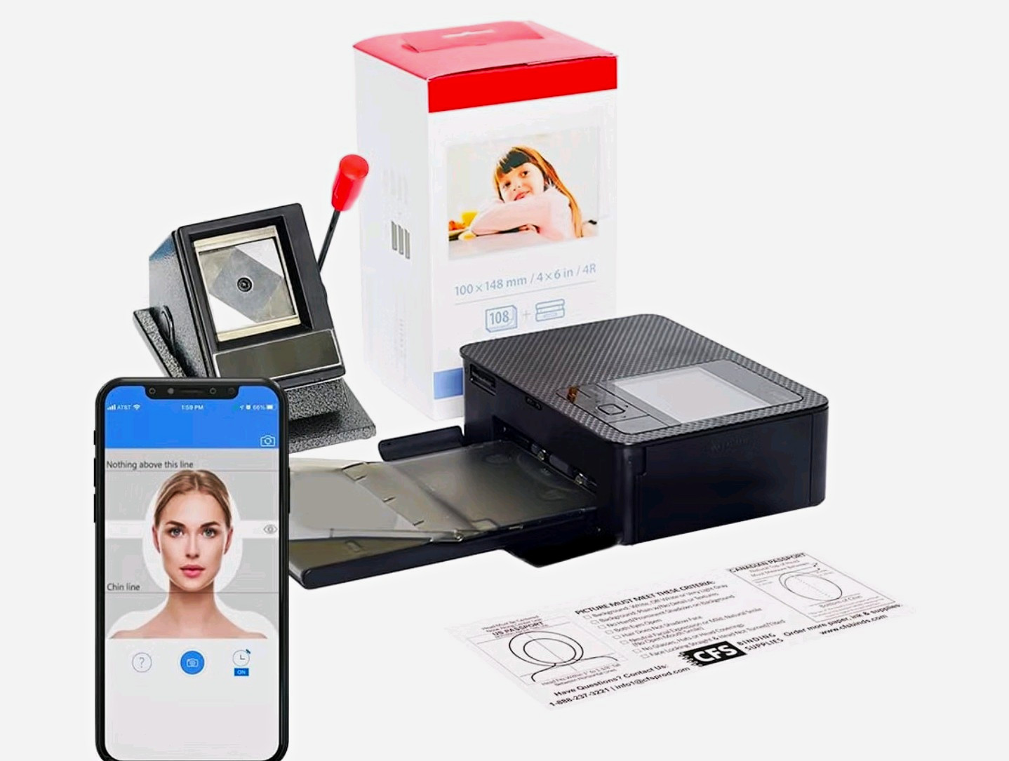 Smartphone Passport Photo System - Compatible with iPhone and Android