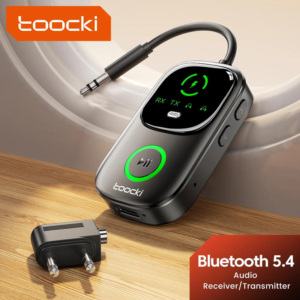 Toocki Bluetooth 5.4 Audio Reciever Transmitter 2 In 1 Adapter for TV Earphones