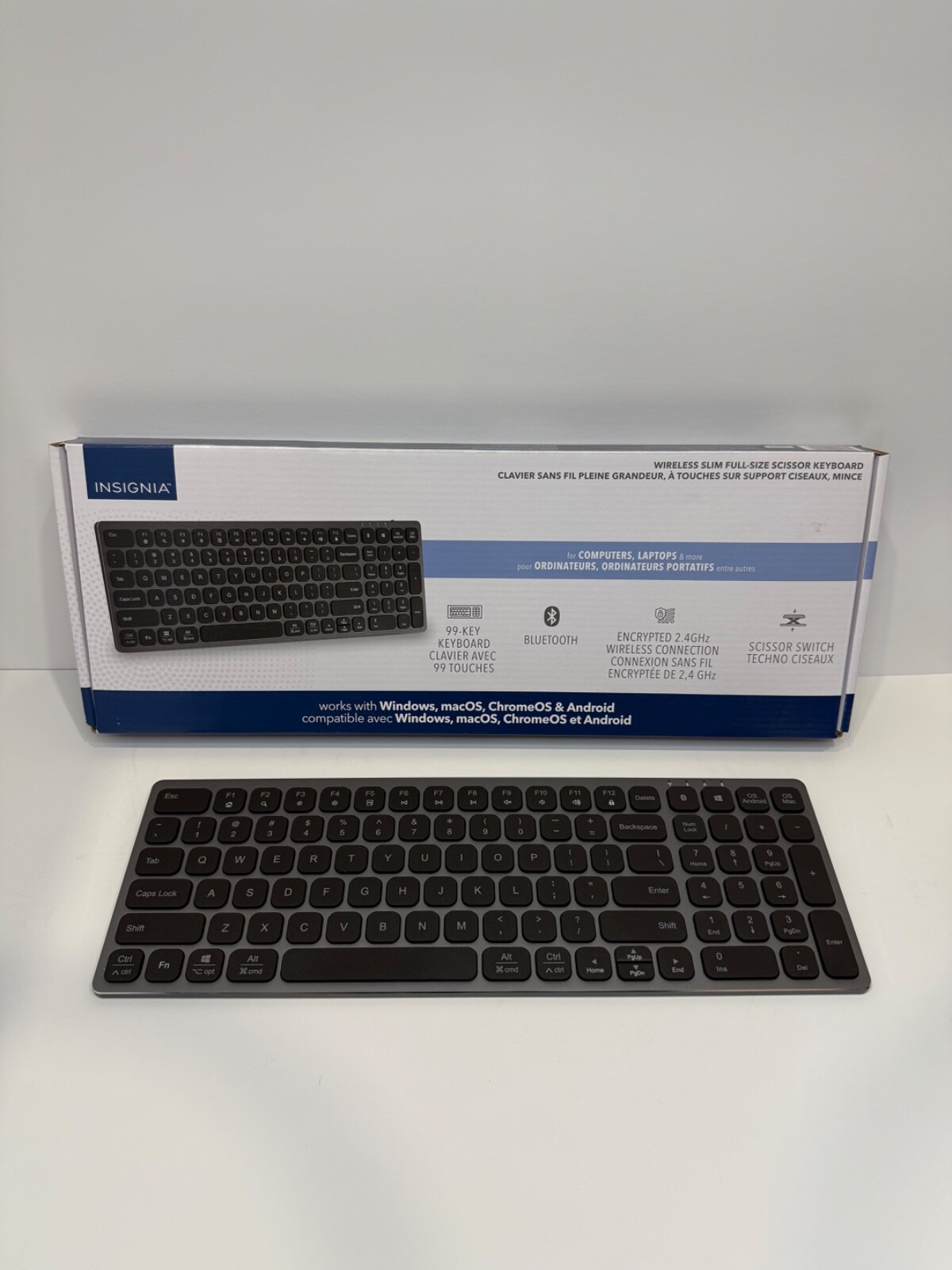 Insignia Wireless Slim Bluetooth Keyboard - Grey - NS-PK4KBB23-C