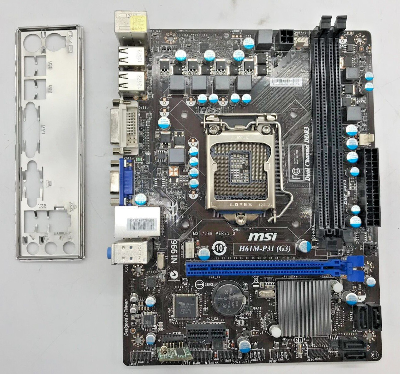 MSI H61M-P31 (G3) MS-7788 VER:1.0 DDR3 -mATX- Socket 1155-with I/O Shield #MX36