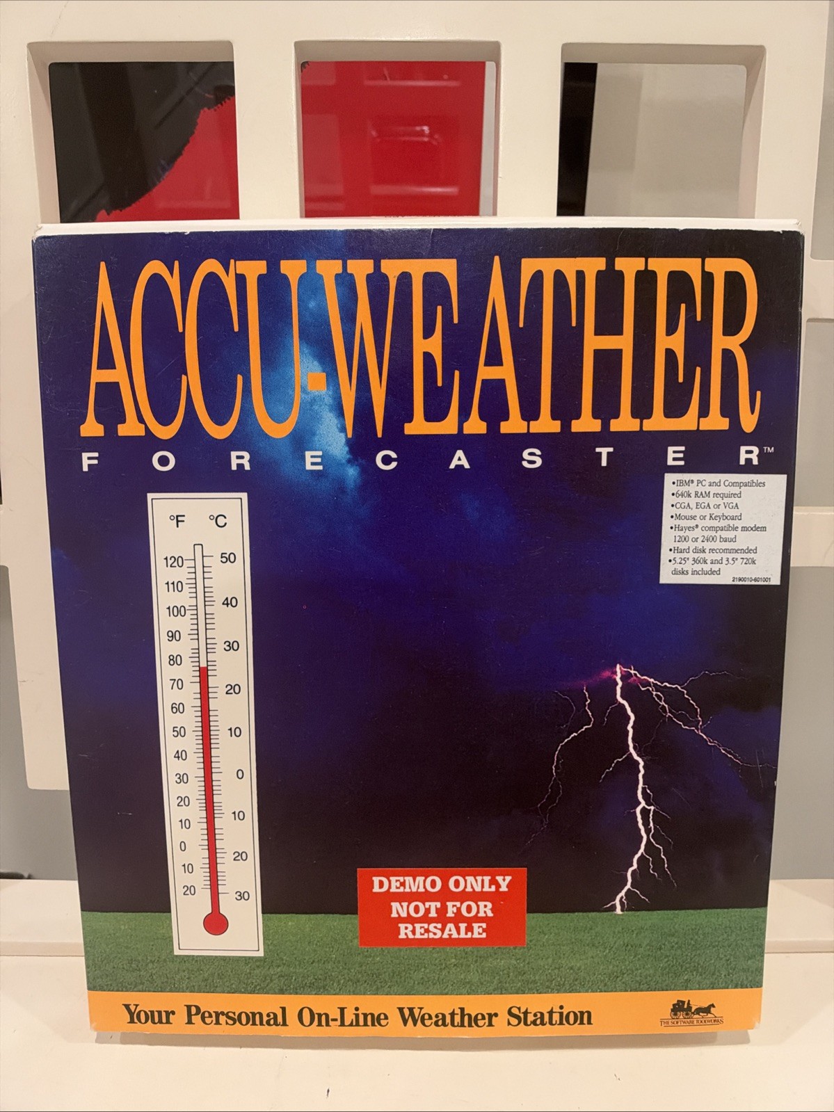 Vtg Accu-Weather Forecaster PC Software 1990 Big Box IBM 3.5" 5.25 Floppy DEMO
