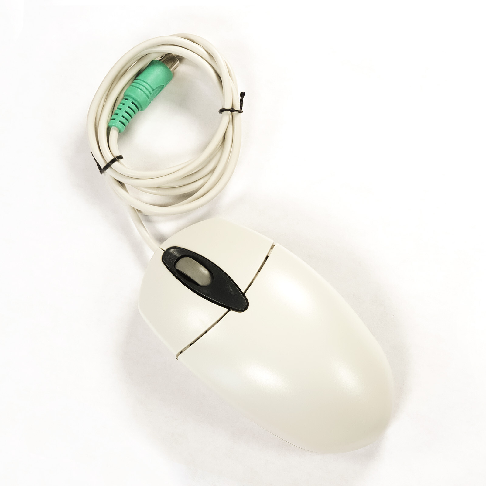 Elements Browser Mouse PS/2 Ball Mouse Scroll Blue White Retro Vintage Tested