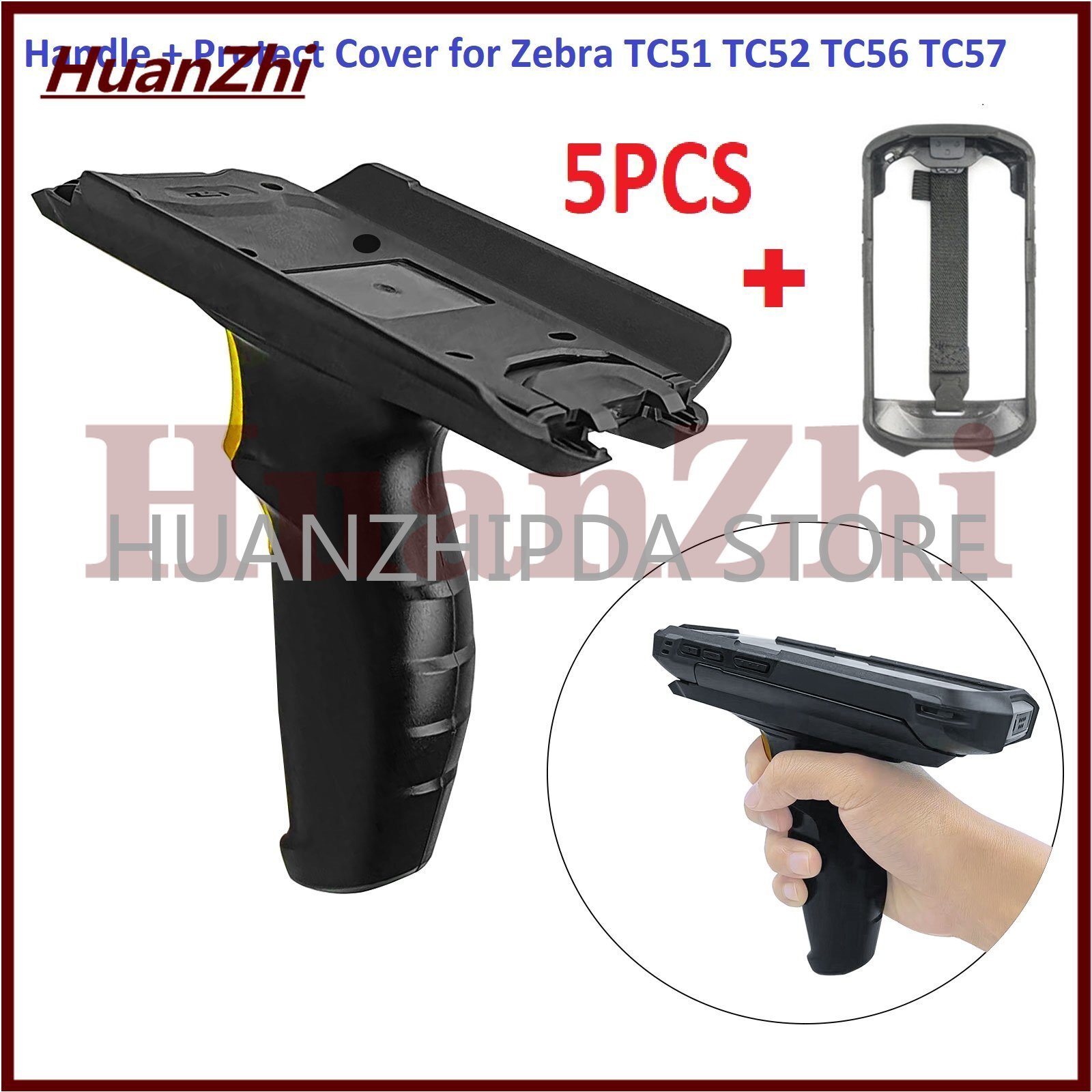 5PCS Snap On Trigger Pistol Handle & Protect Cover for Zebra TC51 TC52 TC56 TC57