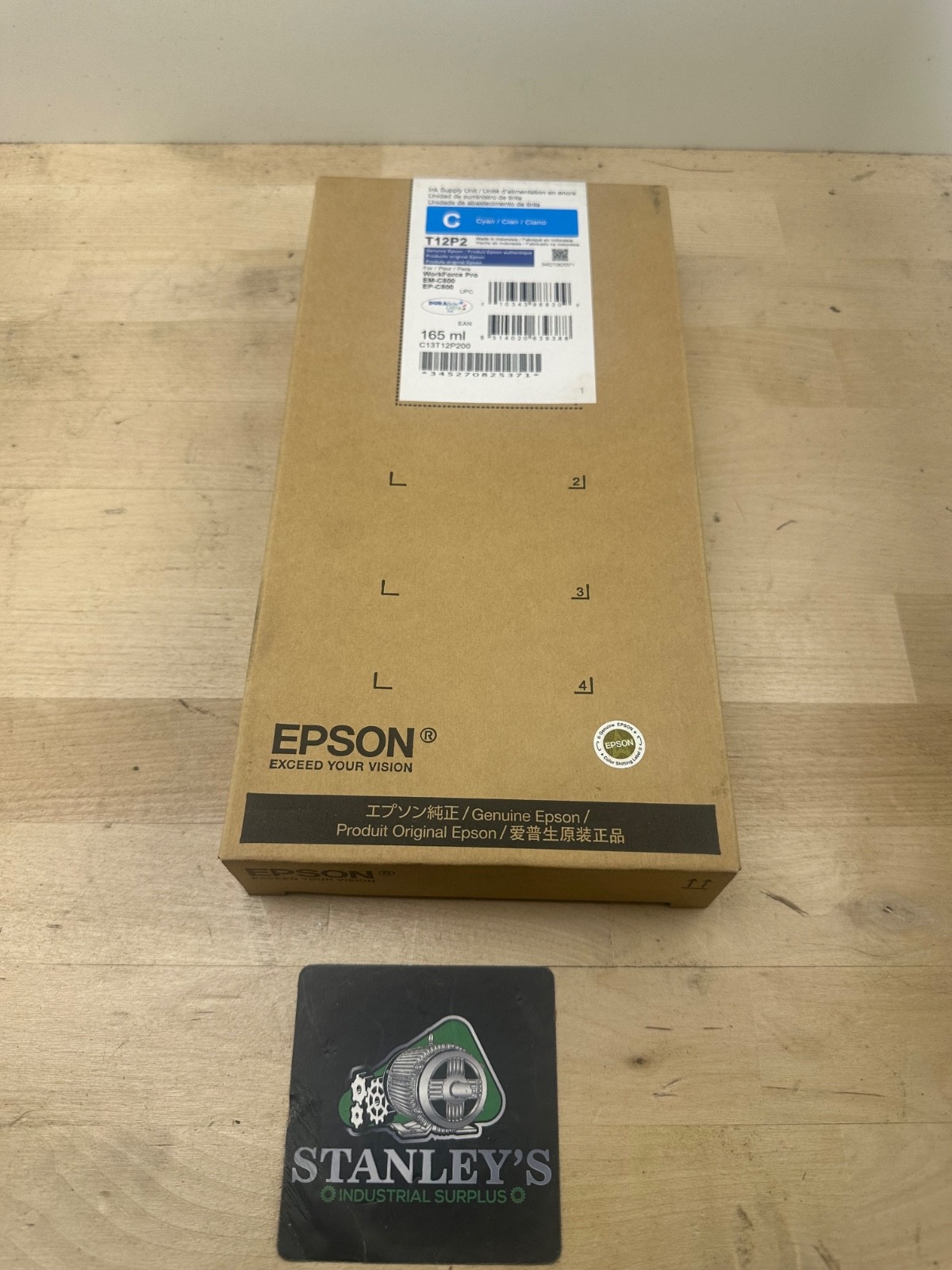 Epson T12P2 Cyan 165ml Workforce Pro EM/EP-C800 New