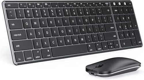 Bluetooth Keyboard and Mouse Combo for Mac, SKM64-2 Rechargeable Slim Wireless K
