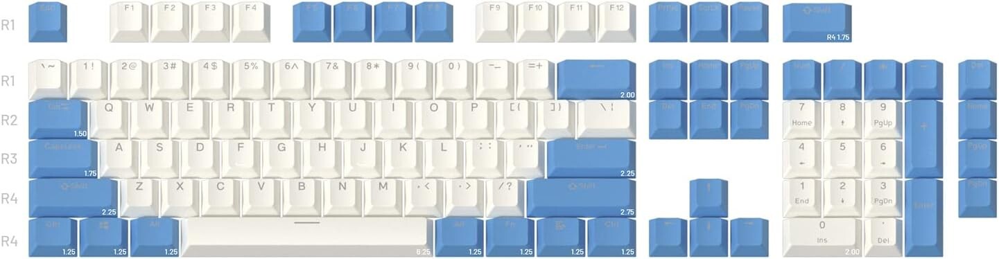 Drop Two Tone Shine Through Keycap Kit - Blue MDX-34629-4