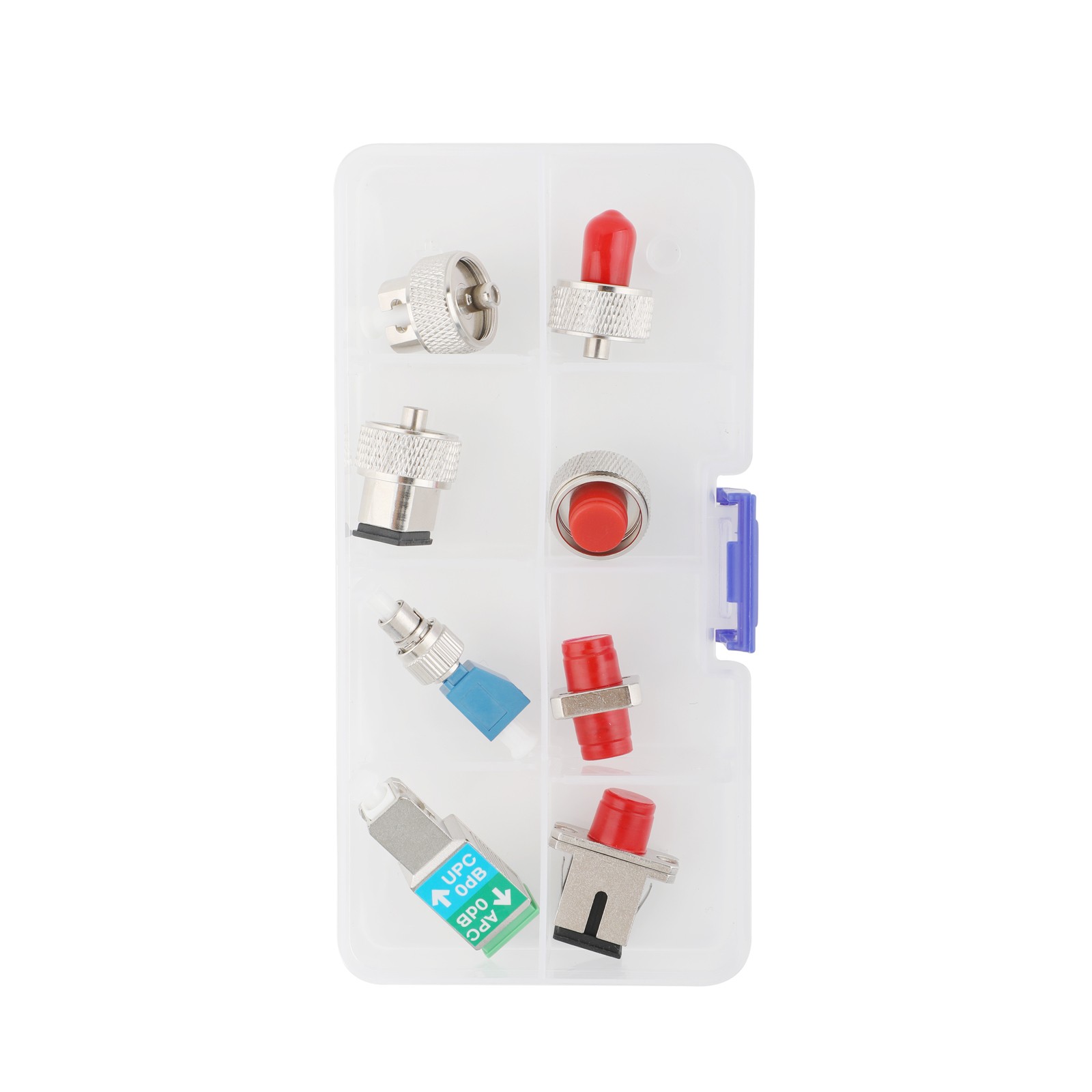 8PCS Fiber Optic Adapter Kit SC FC ST LC OTDR Connector for Fiber Testing