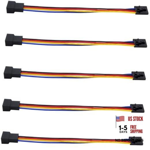 SIXQJZML 5Pcs 5Pin to 4Pin Fan Adapter Cable,PC CPU Fan Connector Converter