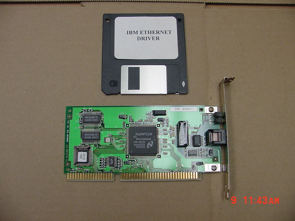 IBM 60G0611 ISA LAN ADAPTER ETHERNET TP 60G0008  With Ethernet Drive