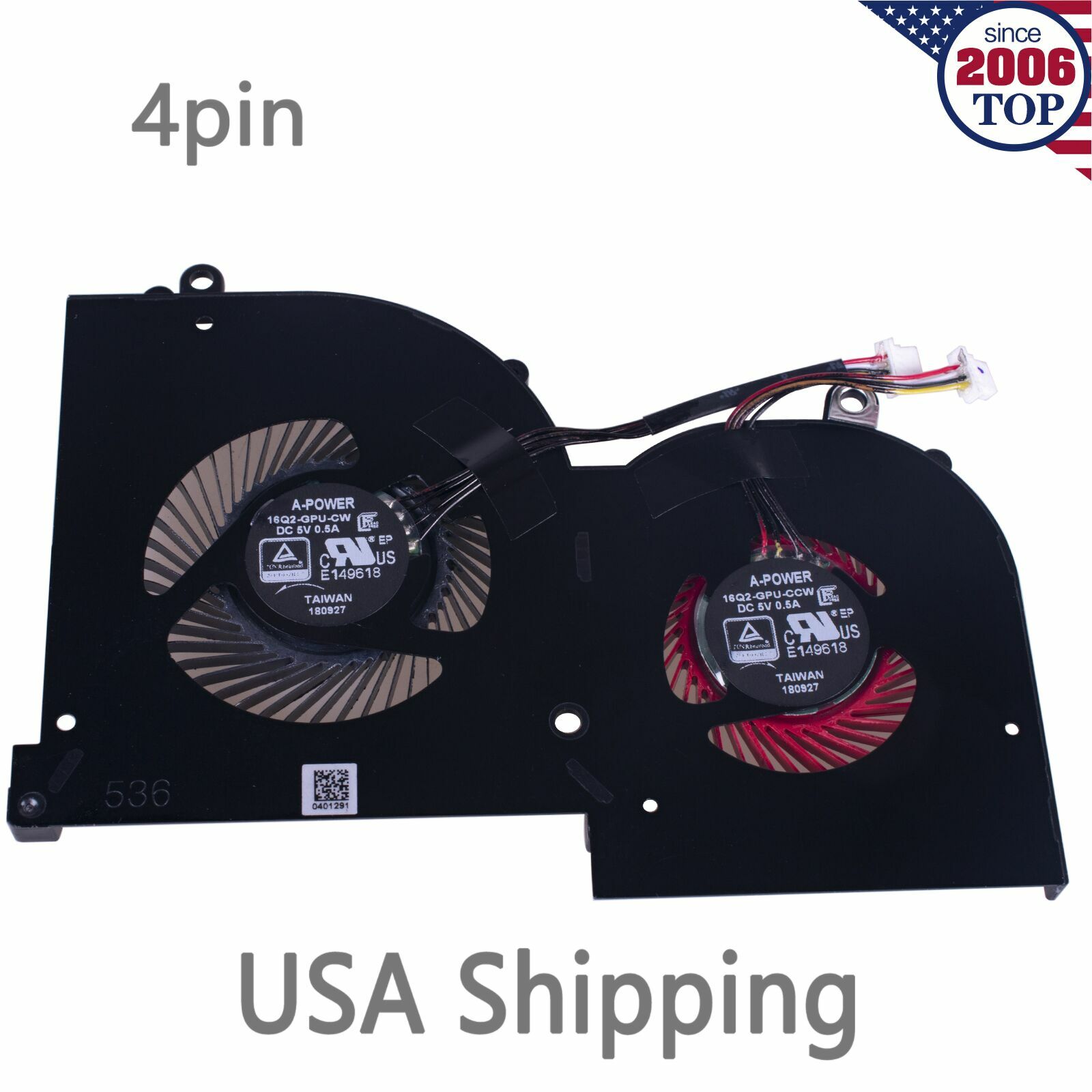 New GPU Cooling Fan for MSI GS65 GS65VR MS-16Q2 BS5005HS-U3N 4-pin16Q2-GPU-CW