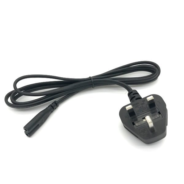 UK 6FT 2 Prong Figure 8 AC Power Cord Cable Plug for PS3 Slim PS4 Laptop Adapter