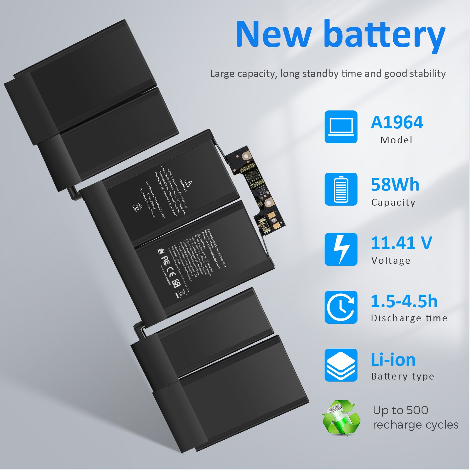 LOT A1964 Battery For MacBook Pro13" A1989 Mid 2018 2019/A2251 2020 EMC 3214 58W