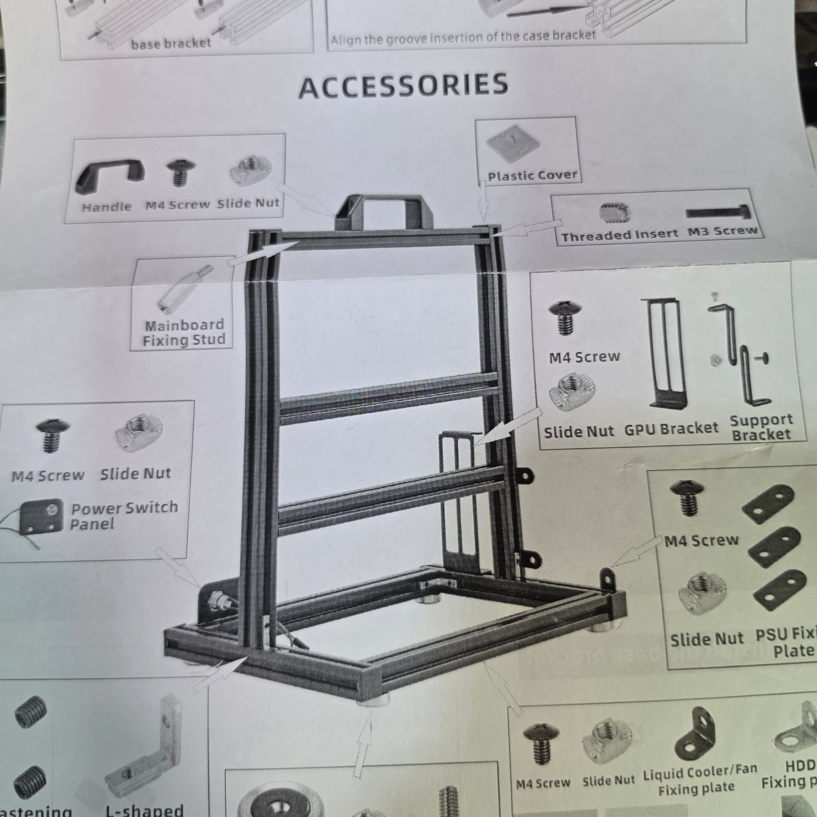 Aluminum PC Test Bench Open Air Computer Case Frame DIY Kit ITX Mini Black