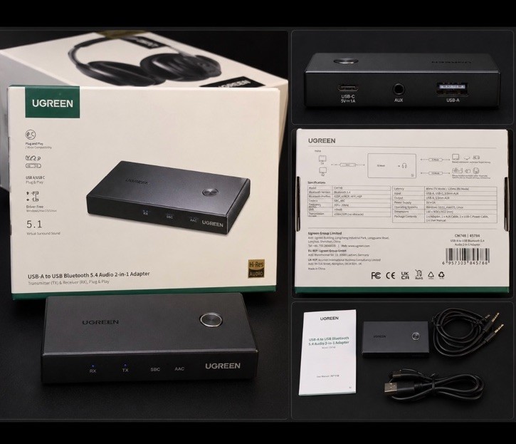 UGREEN USB-C KVM Switch 2 Monitors 2 Laptops with 4 USB 3.0 Ports 4K@60Hz