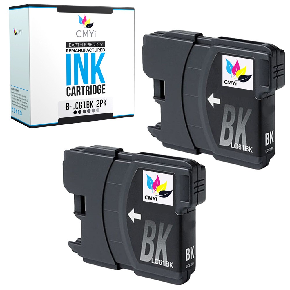 CMYi Compatible 2-Pack LC61BK Ink Cartridges fits Brother MFC-6890DW 795CW 990CW