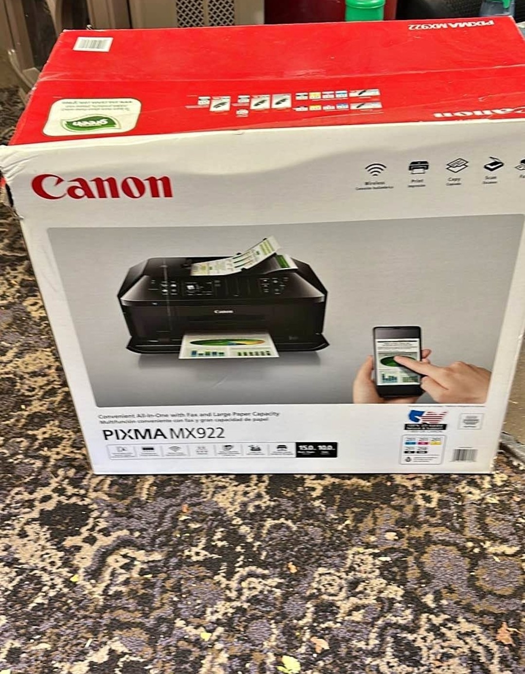 Canon PIXMA MX922 Wireless All-In-One Inkjet Color Printer AirPrint New Sealed