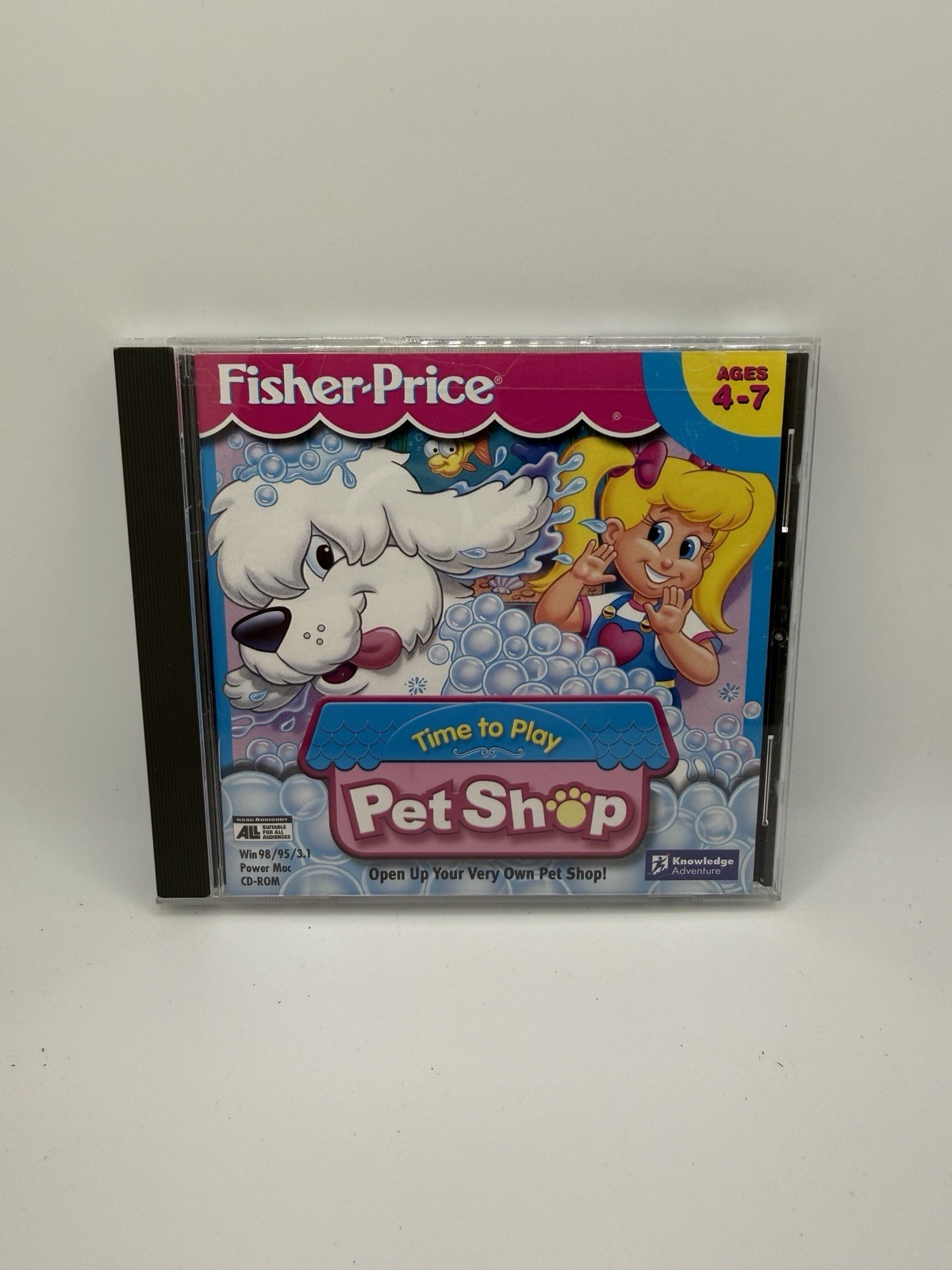 Fisher-Price Time to Play Pet Shop PC CD learn animal feed clearn care vet Game