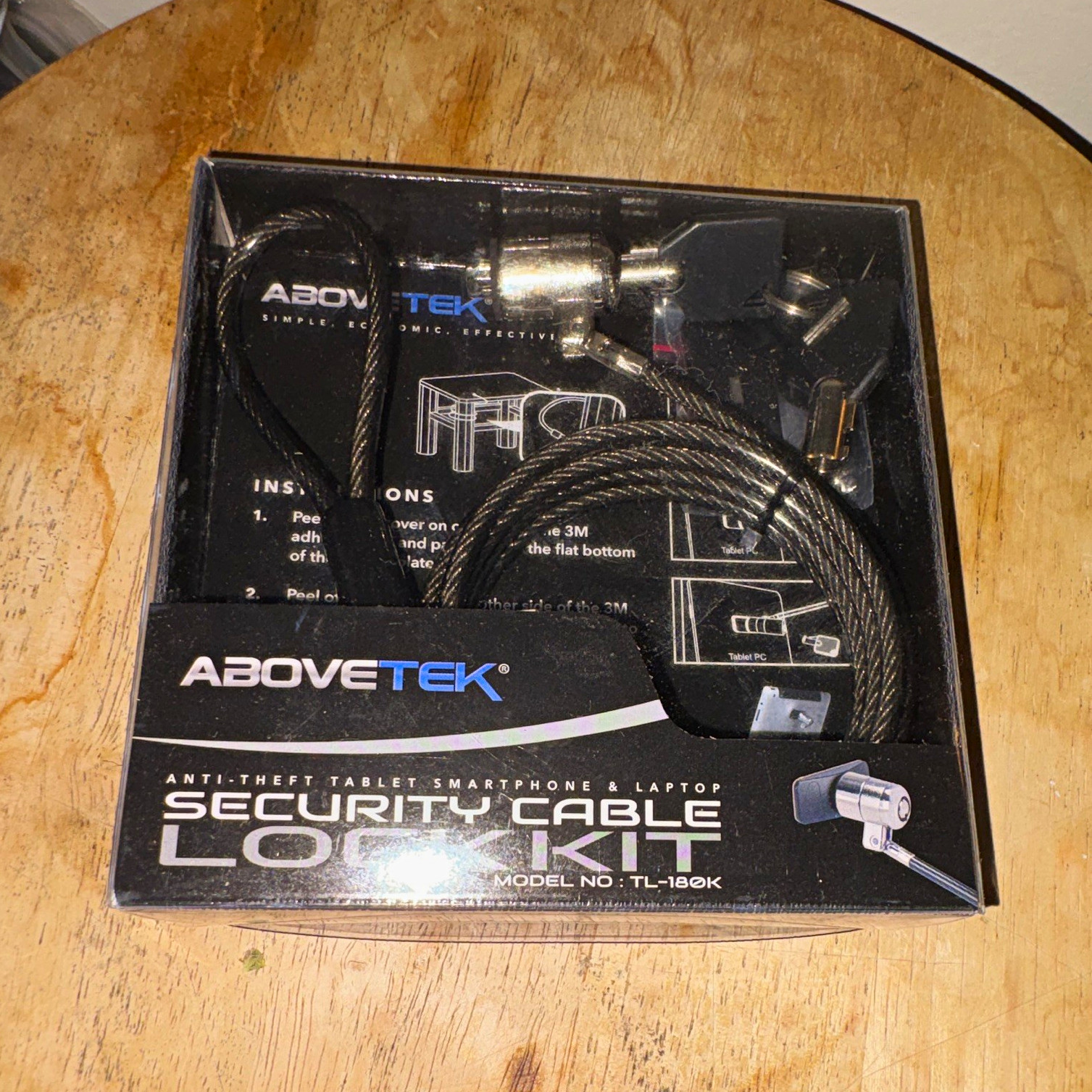 AboveTEK Anti-Theft Locking Security Cable for Tablet/Smartphone/Laptop TL-180K