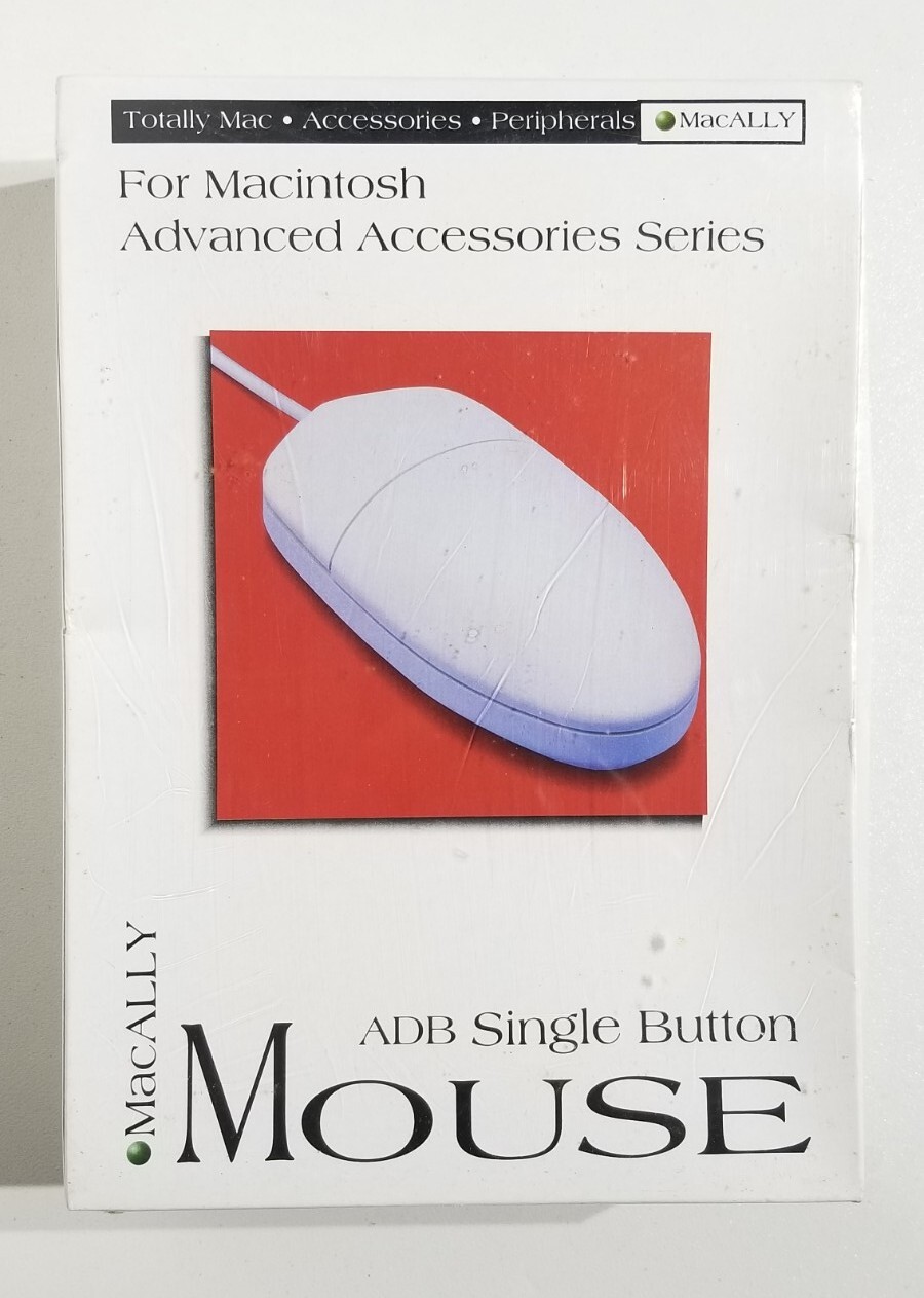 Vintage Macally Apple Macintosh ADB Single Button Mouse ☆ New